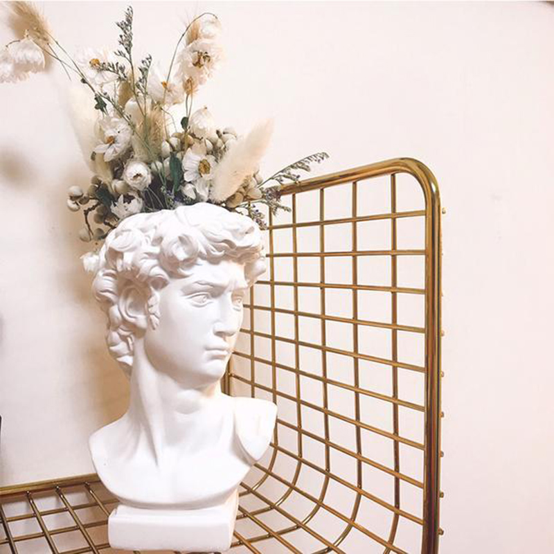 Estatueta Decorativa Escultura Busto Vaso Davi
