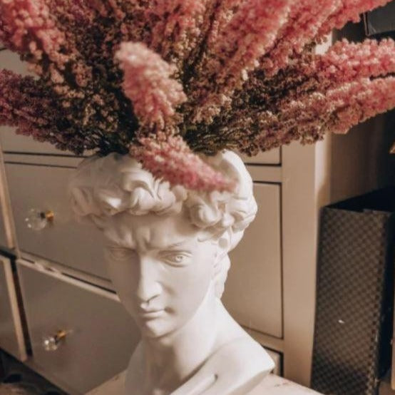 Estatueta Decorativa Escultura Busto Vaso Davi