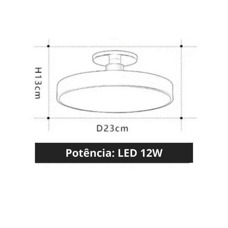 Plafon Led Redondo Luminária De Teto Ígnea