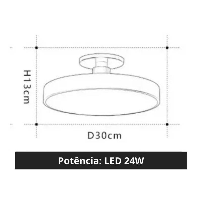 Plafon Led Redondo Luminária De Teto Ígnea