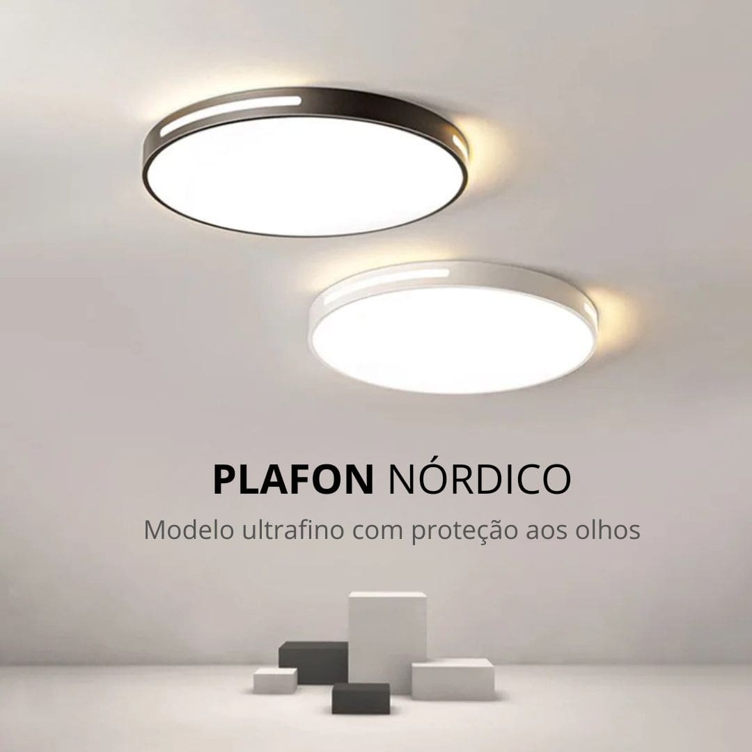 Plafon Led Redondo Sobrepor Nórdico Aether