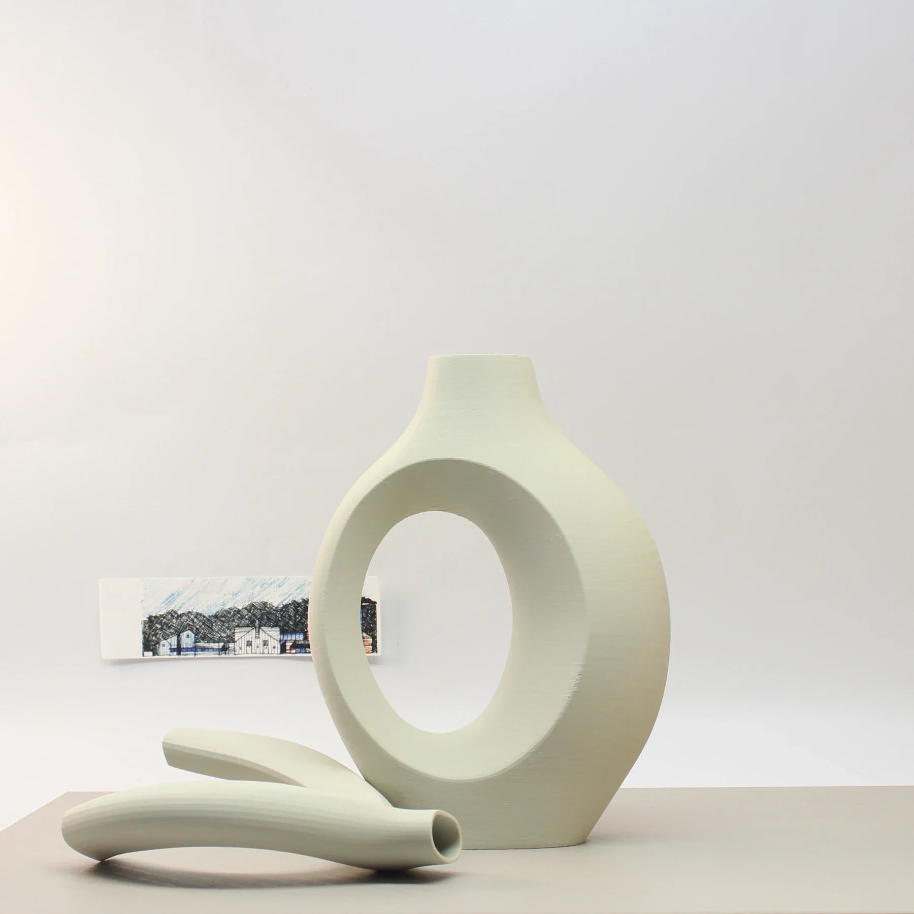 Vaso Cerâmica Decoração De Interiores Harmonic